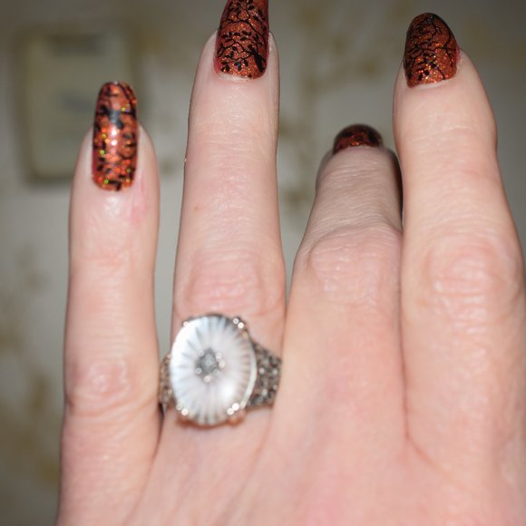 Vintage Sterling Silver Judith Jack Camphor Necklace & Earrings Set Plus Ring - Picture 13 of 16